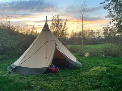 Winterkamperen op de Biezen in Aarle Rixtel